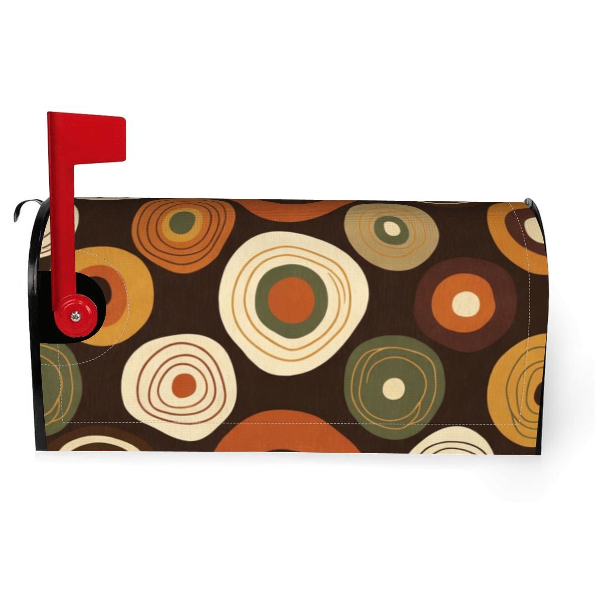 Pure Mid Century Mailbox Cover — Retro Mod Circles Pattern