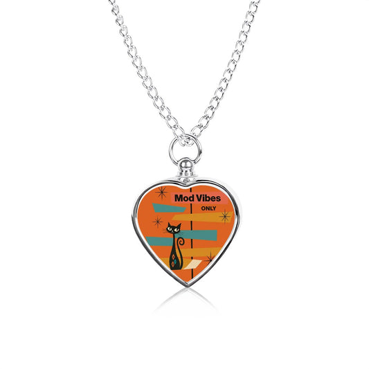 Mod Vibes Memorial Necklace – Retro Heart Pet Ash Keepsake