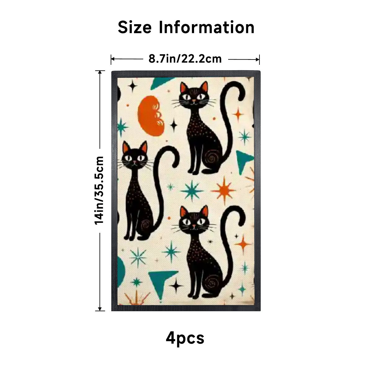 “Cosmic Kitty Tower Lamp” — Mid‑Century Modern Floor Lamp with Shelves + Celestial Cat Panels