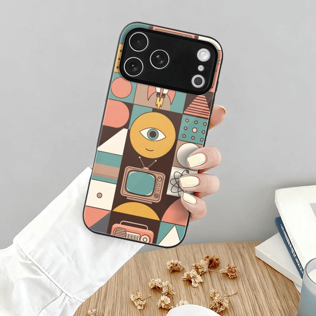 Pure Mid Century Glass Phone Case — Modern Retro Design for iPhone 17 Pro Max