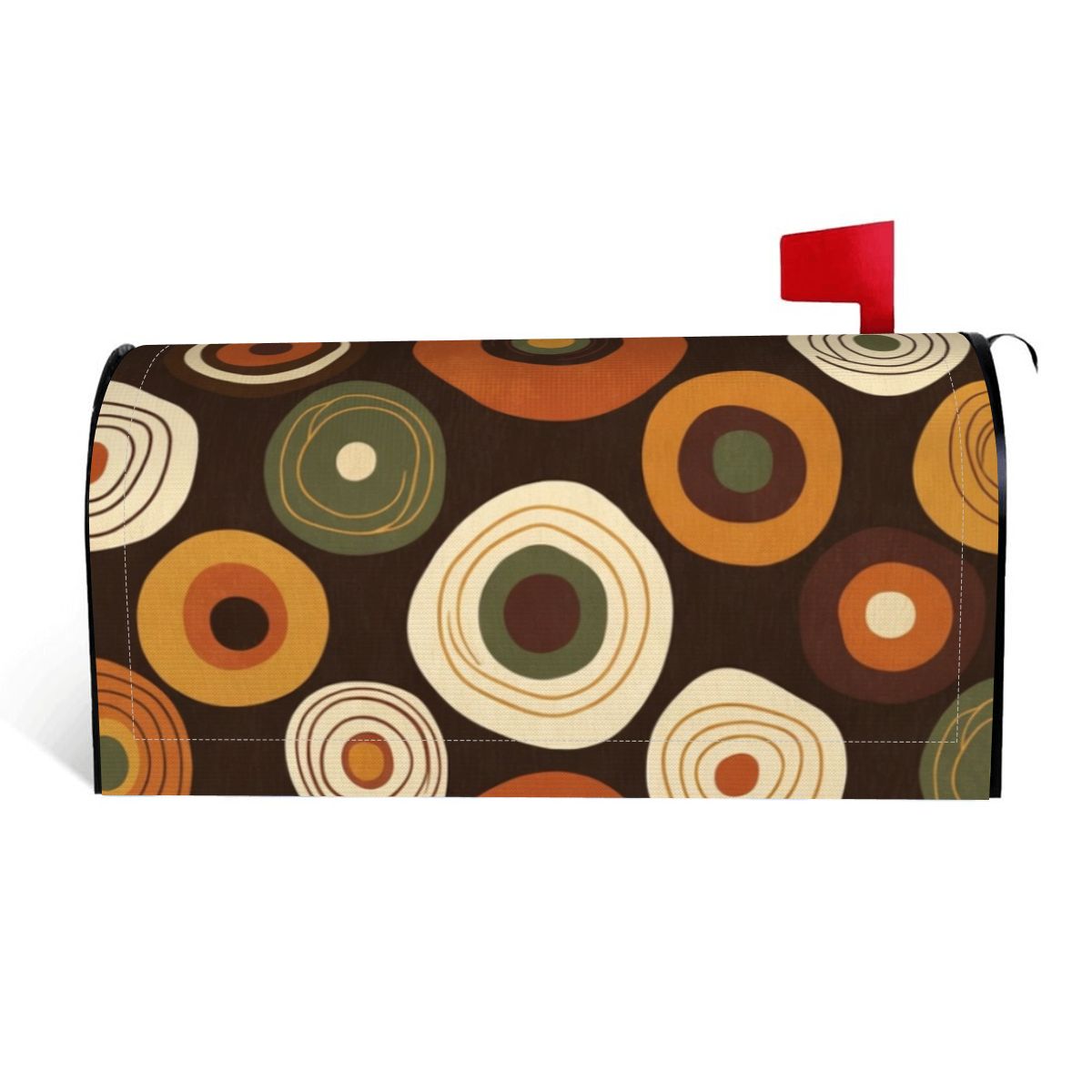 Pure Mid Century Mailbox Cover — Retro Mod Circles Pattern