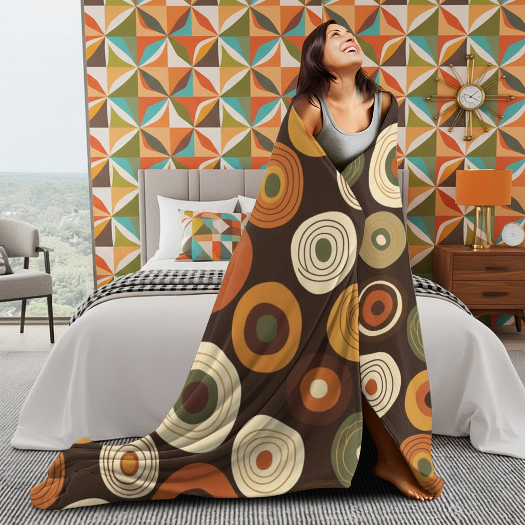 Pure Mid Century Flannel Throw Blanket — Ultra‑Soft 280 GSM Modern Retro Design