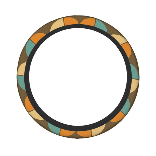 Retro Geo Waves Steering Wheel Cover