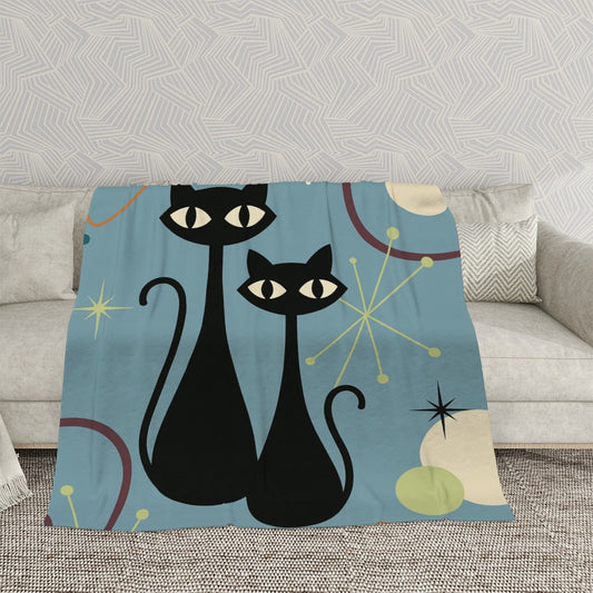 Atomic Cats 80"x70" Flannel Throw Blanket – Vertical